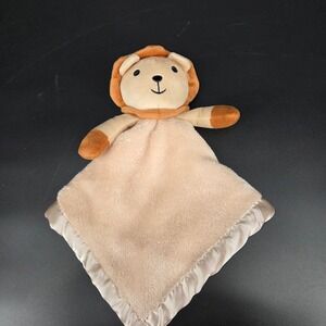 Pro Goleem Lion Security Blanket Lovey Tan Satin Trim Minky Plush 16x16 Baby Toy